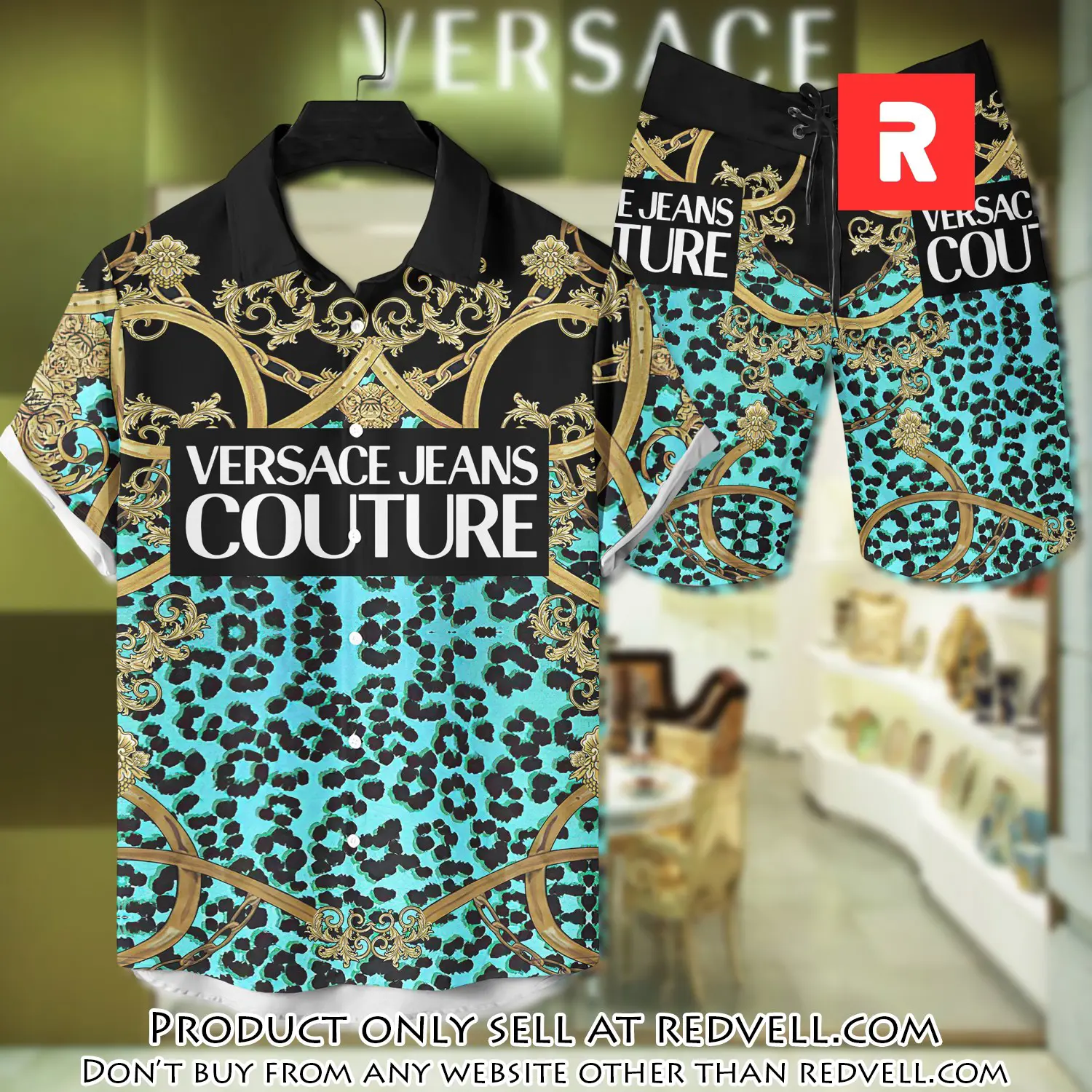 Versace luxury hawaiian shirt & short set lhs1217 rv4056090